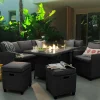 Amalfi Lounge Dining Set With Firepit