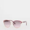 Amelia Pink Trim Round Sunglasses