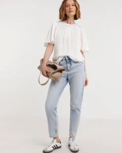 Angel Sleeve Satin Top