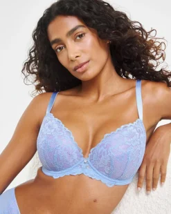 Ann Summers Sexy Lace Planet Plunge Bra Light Blue