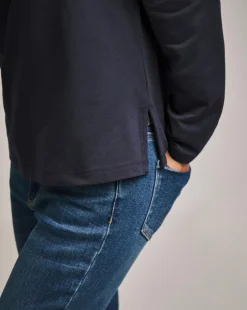 Anthology Navy Cotton Modal Long Sleeve Top