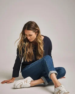 Anthology Navy Cotton Modal Long Sleeve Top