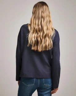 Anthology Navy Cotton Modal Long Sleeve Top