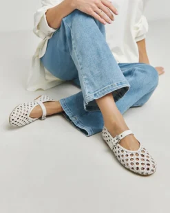 Anthology Valerian Leather Woven Mary Jane Ballerinas Wide E Fit