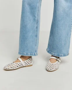 Anthology Valerian Leather Woven Mary Jane Ballerinas Wide E Fit