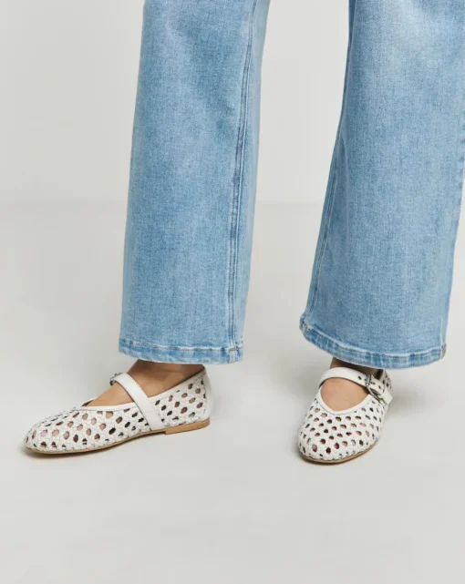 Anthology Valerian Leather Woven Mary Jane Ballerinas Wide E Fit