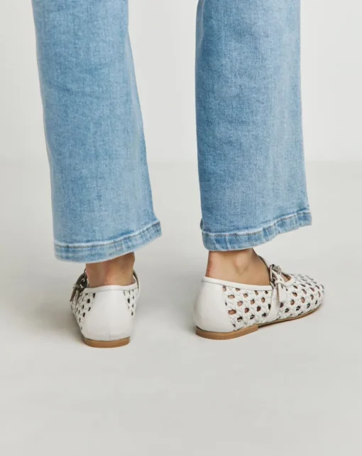 Anthology Valerian Leather Woven Mary Jane Ballerinas Wide E Fit