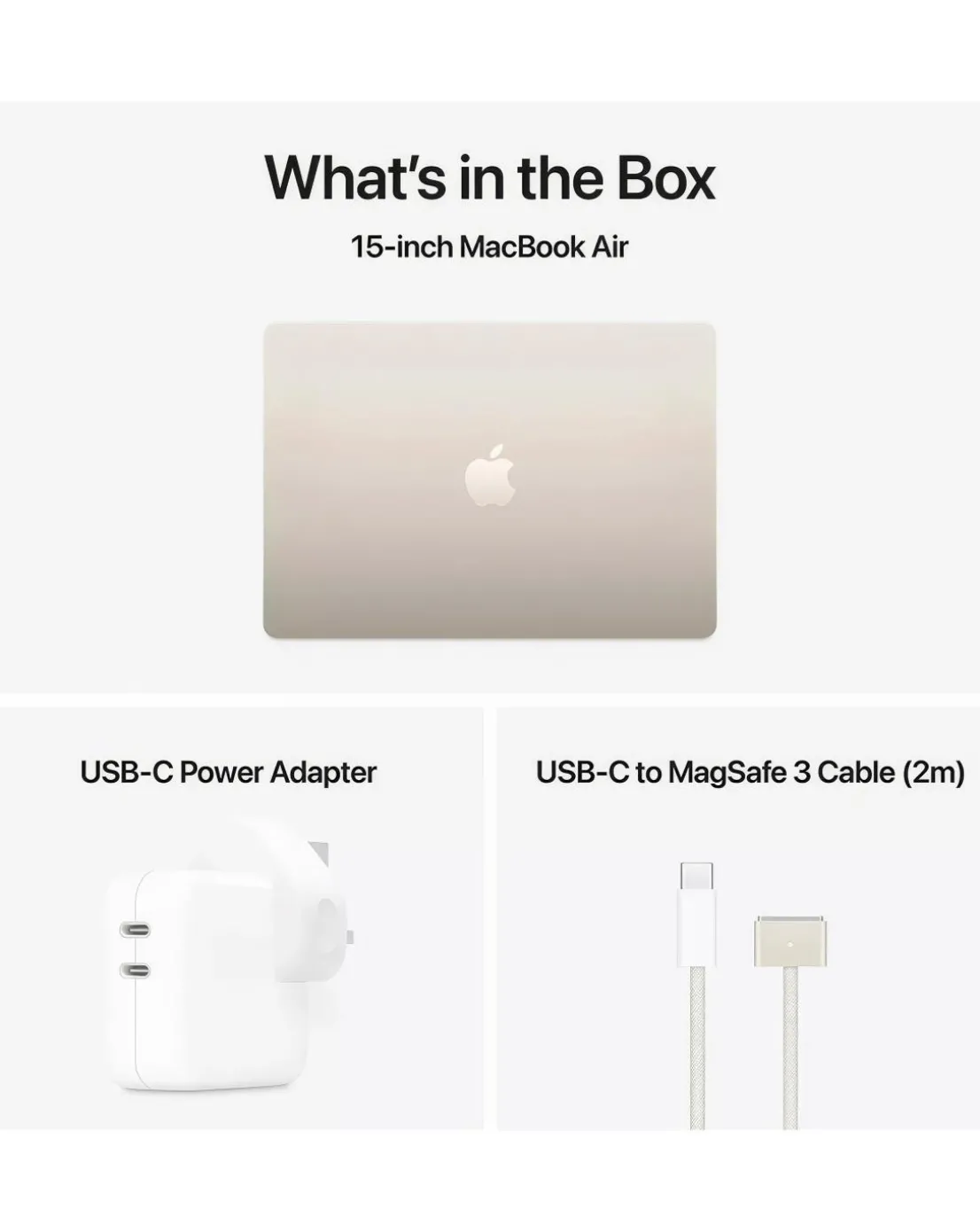 Apple MacBook Air (M4, 2025) 15in 10-Core CPU 10-Core GPU 16GB 256GB - Starlight