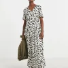 Asymmetric Seam Maxi Dress