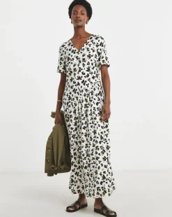 Asymmetric Seam Maxi Dress