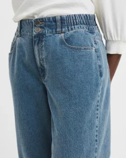 Authentic Blue Elasticated Wide Leg Jeans