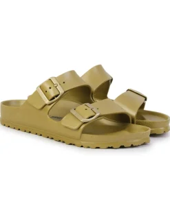 Birkenstock Arizona EVA Glamour Gold Two Bar Mules Narrow Width
