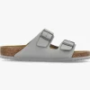 Birkenstock Mens Arizona Birko-Flor Stone Coin Two Bar Mules Standard Width