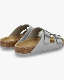 Birkenstock Mens Arizona Birko-Flor Stone Coin Two Bar Mules Standard Width