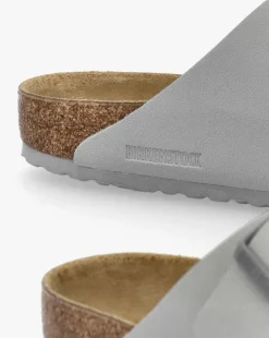 Birkenstock Mens Arizona Birko-Flor Stone Coin Two Bar Mules Standard Width