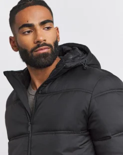 Black Clean Puffer Jacket