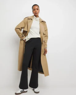 Black Flared Ponte Jersey Pull On Trouser