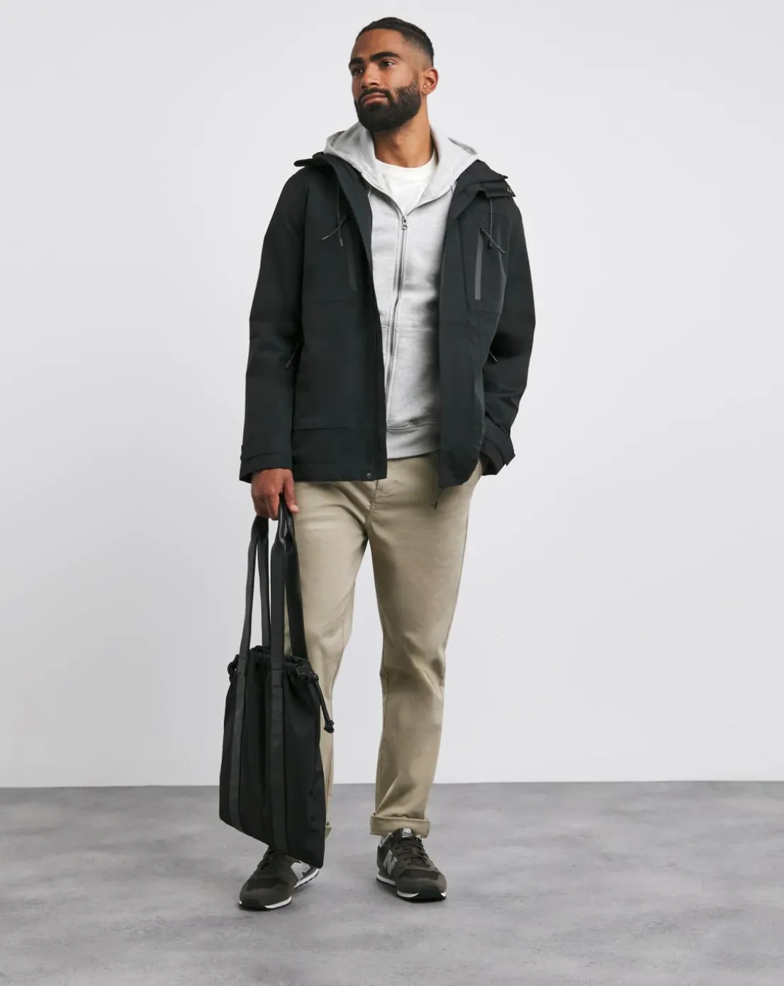 Black Fleece Lined Waterproof Anorak