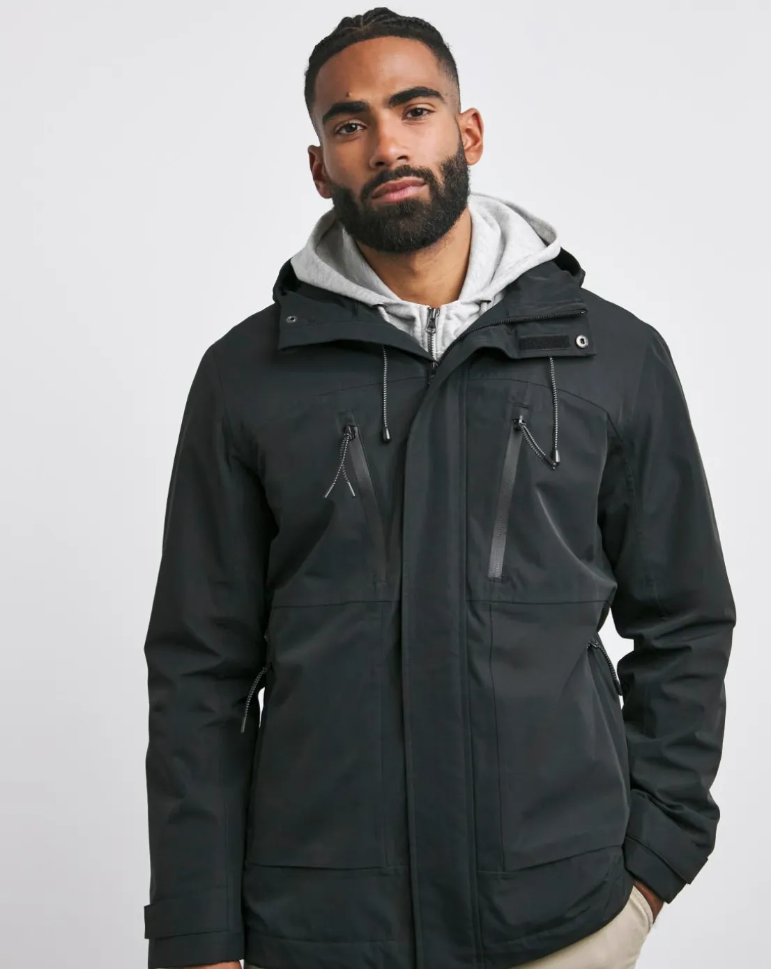 Black Fleece Lined Waterproof Anorak