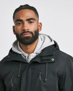 Black Fleece Lined Waterproof Anorak