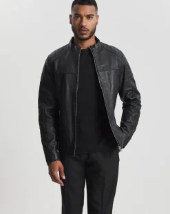 Black Leather Racer Jacket