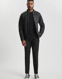 Black Leather Racer Jacket