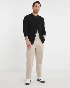 Black Soft Touch Textured Collared Cardigan