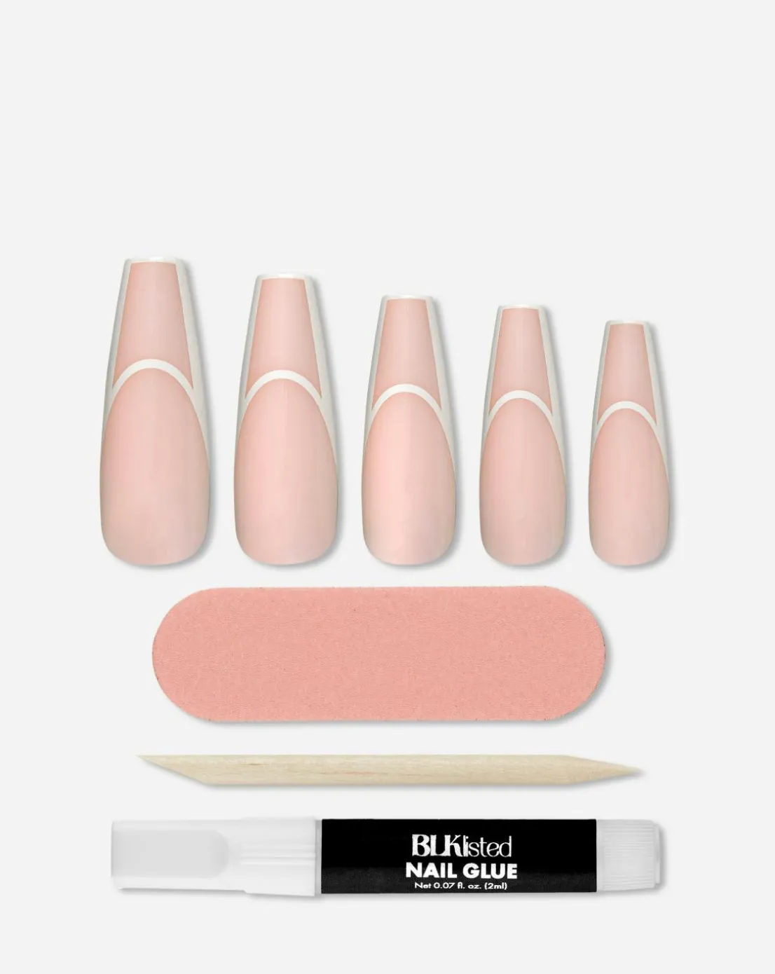 BLK Listed Instant Acrylic Nails Nude Outline