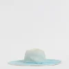 Blue Ombre Wide Brim Straw Hat