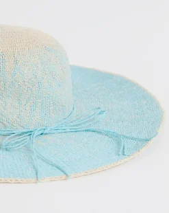 Blue Ombre Wide Brim Straw Hat