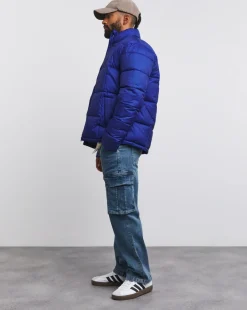 Blue Square Quilt Puffer Jacket