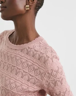 Blush Crochet Short Sleeve Jumper