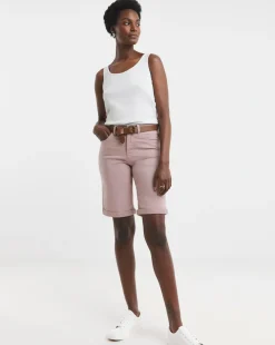 24/7 Blush Knee Denim Shorts