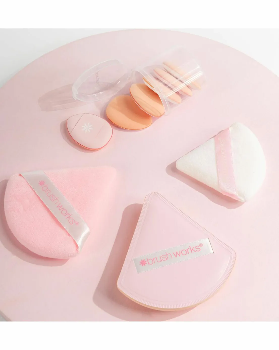 Brushworks Puff It Pretty Large Makeup Puff & Sponge Set