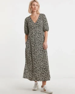 Bubble Sleeve Soft Touch Jersey Dress