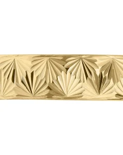 9 Carat Gold Diamond Cut Fan Design D Shape Wedding Ring