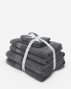 Catherine Lansfield Anti Bacterial 6 Piece Towel Bale Charcoal