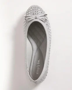 Charlize Embellished Ballerina Shoes Wide E Fit Simply Comfort