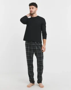 Check Fleece Bottom Lounge Set