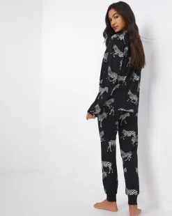 Chelsea Peers Jersey Zebra Print Crew Pyjama Set