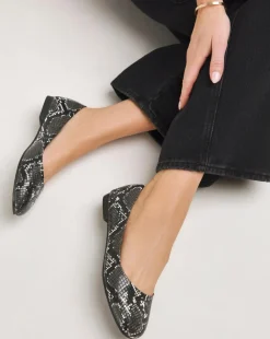 Clarice Square Toe Snake Ballerina Shoes Extra Wide EEE Fit