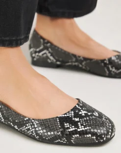 Clarice Square Toe Snake Ballerina Shoes Extra Wide EEE Fit