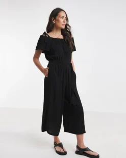 Crinklie Tie Strap Jumpsuits