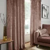 Crushed Velvet Lined Eyelet Curtains
