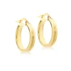 9Ct Gold Square Ribbed Earring