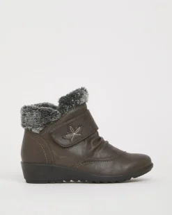 Cushion Walk Faux Fur Ankle Boot Extra Wide EEE Fit