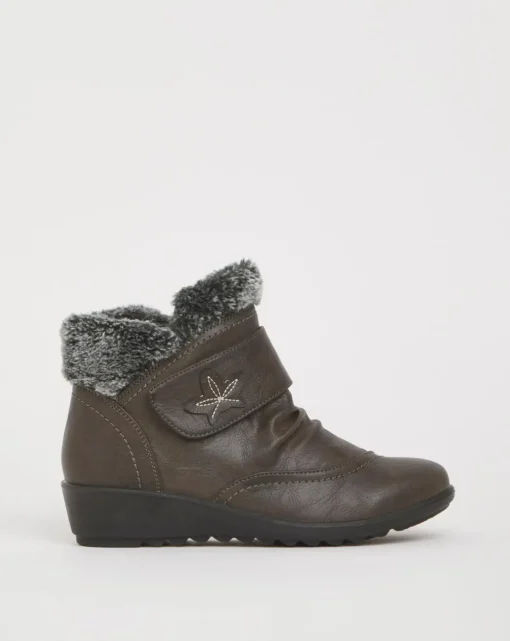 Cushion Walk Faux Fur Ankle Boot Extra Wide EEE Fit