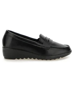 Cushion Walk Low Wedge Loafers Extra Wide EEE Fit