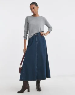 Denim Full Circle Skirt