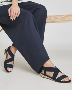 Dia Elasticated Low Wedge Espadrilles Extra Wide EEE Fit